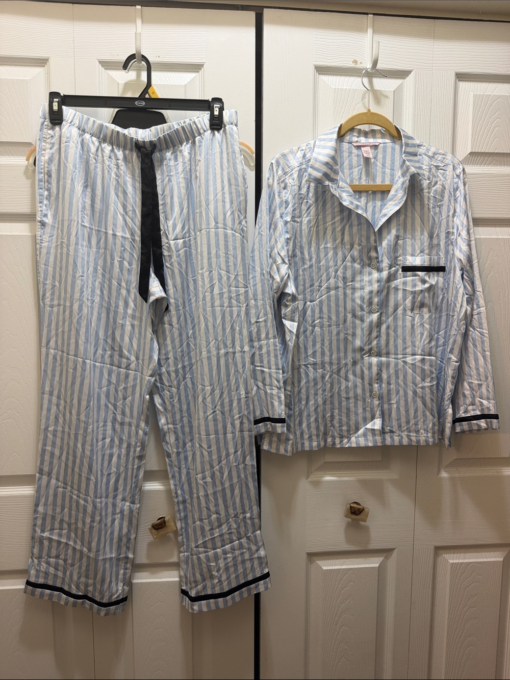 Classic Blue Stripe women Pajama Set - Long Sleeve Top & Pants/ Never worn